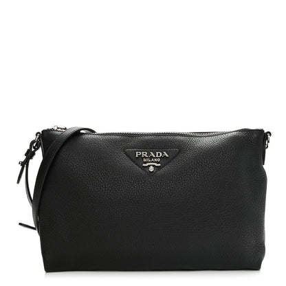 Prada Vitello Daino Crossbody Bag Black 1 of 10