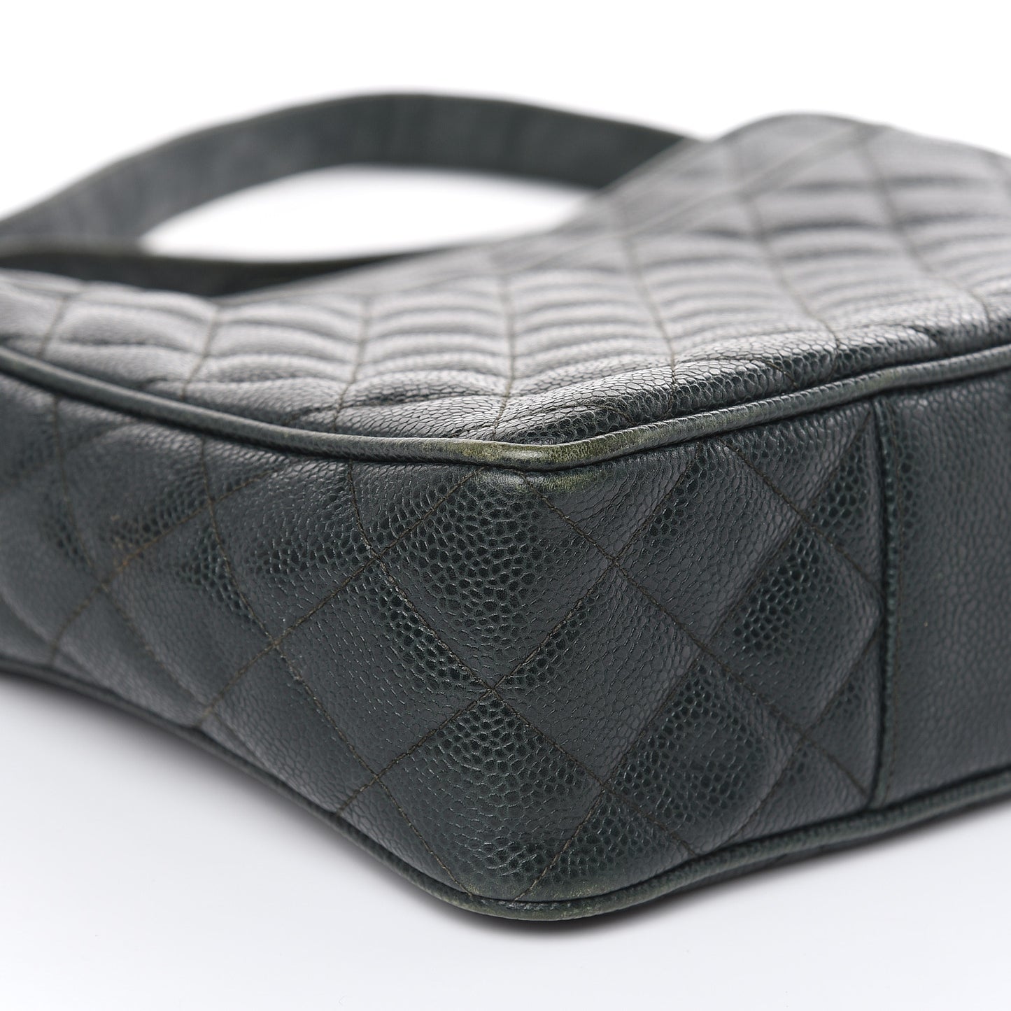 Caviar Quilted Tassel Camera Bag Dark Green