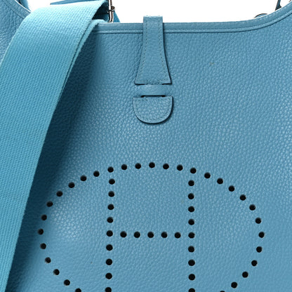 Hermes Taurillon Clemence Evelyne III PM Bleu Du Nord 7 of 9