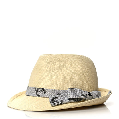 Chanel Straw CC Fedora Hat M Beige 1 of 7