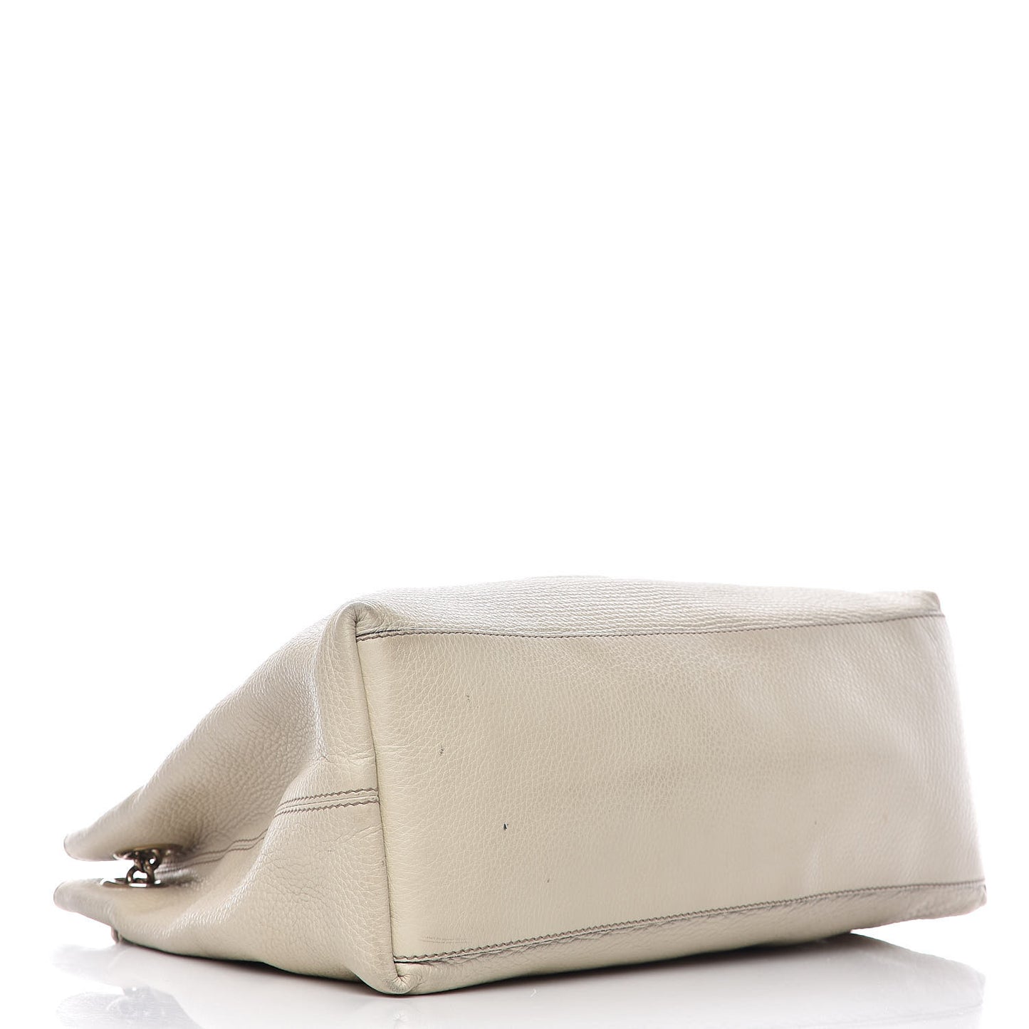 Pebbled Calfskin Medium Soho Chain Shoulder Bag Off White