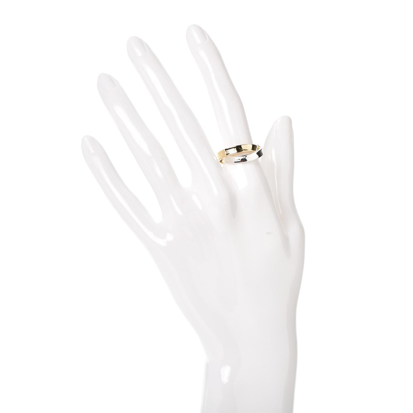 Sterling Silver 18K Yellow Gold 1837 Interlocking Circles Ring 54 6.75