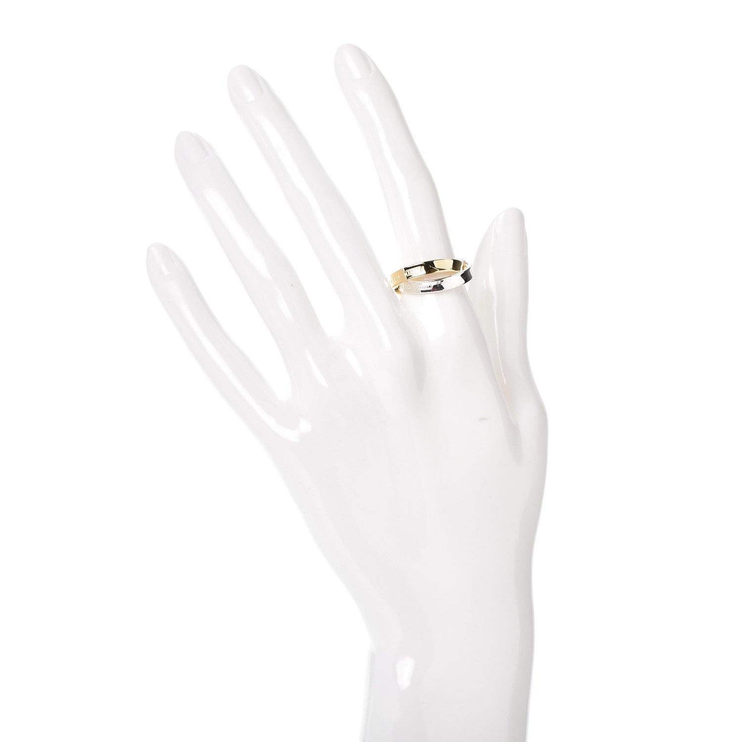 Tiffany Sterling Silver 18K Yellow Gold 1837 Interlocking Circles Ring 54 6.75 2 of 4