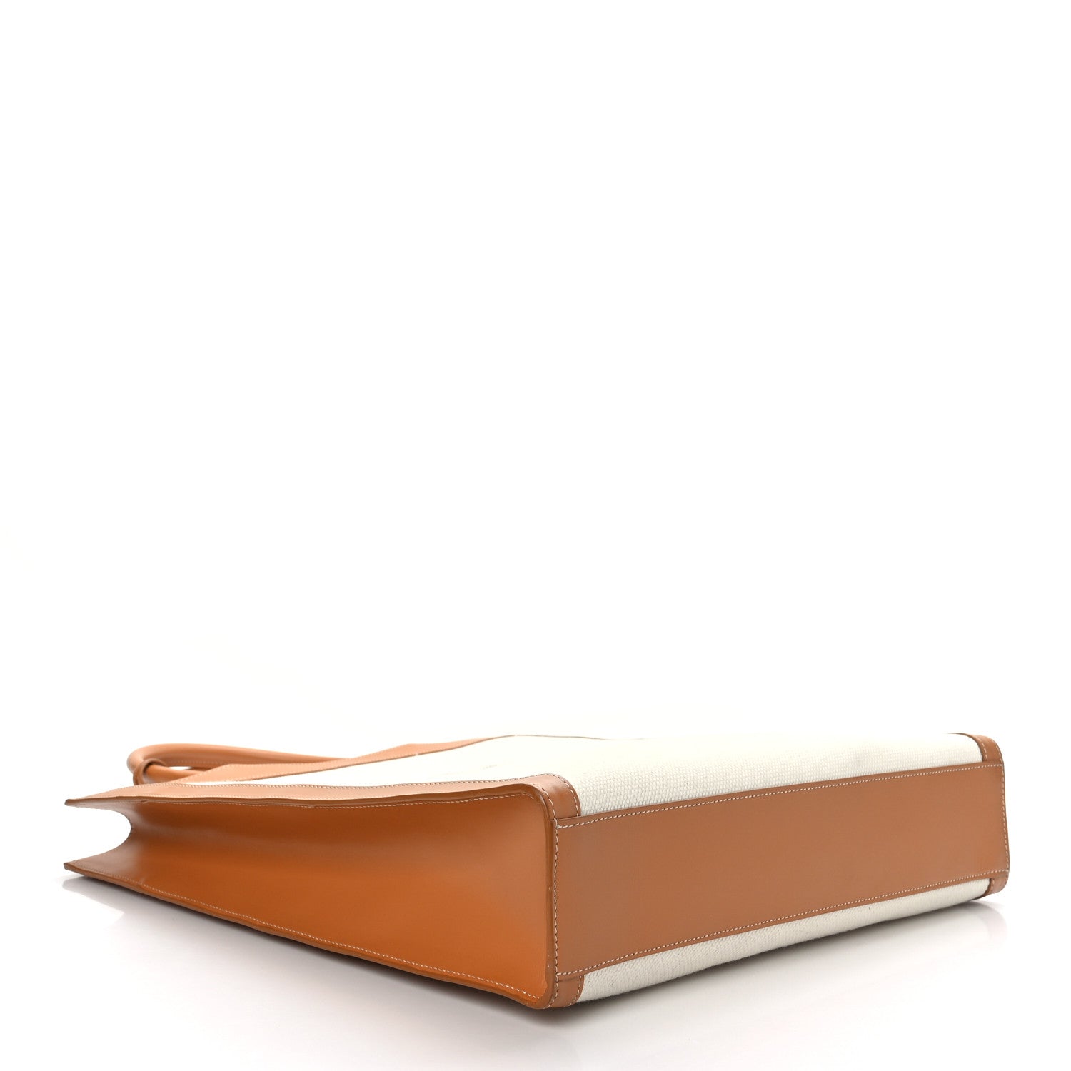 Celine Canvas Calfskin Vertical Cabas Natural Tan 4 of 8