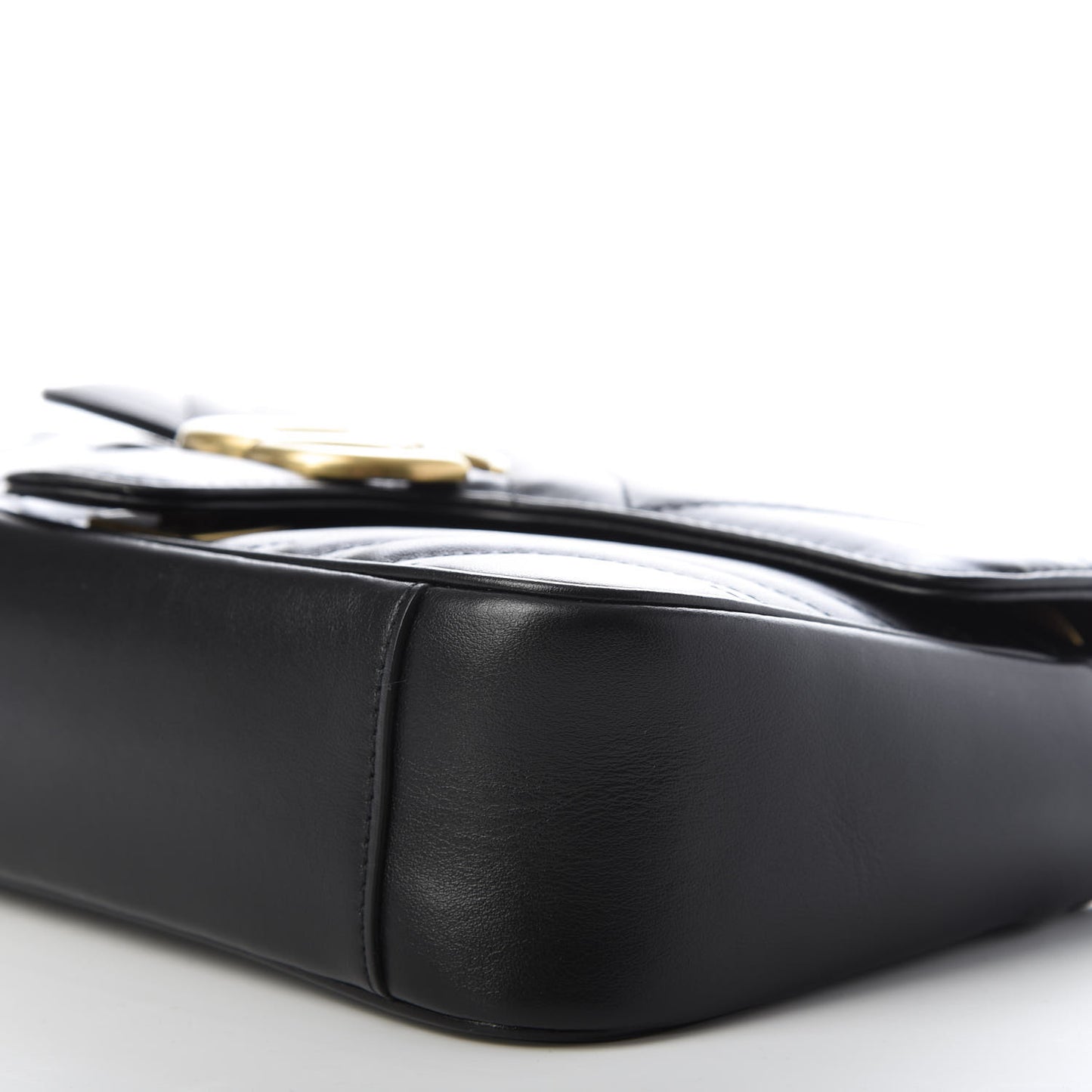 Calfskin Matelasse Small GG Marmont Shoulder Bag Black