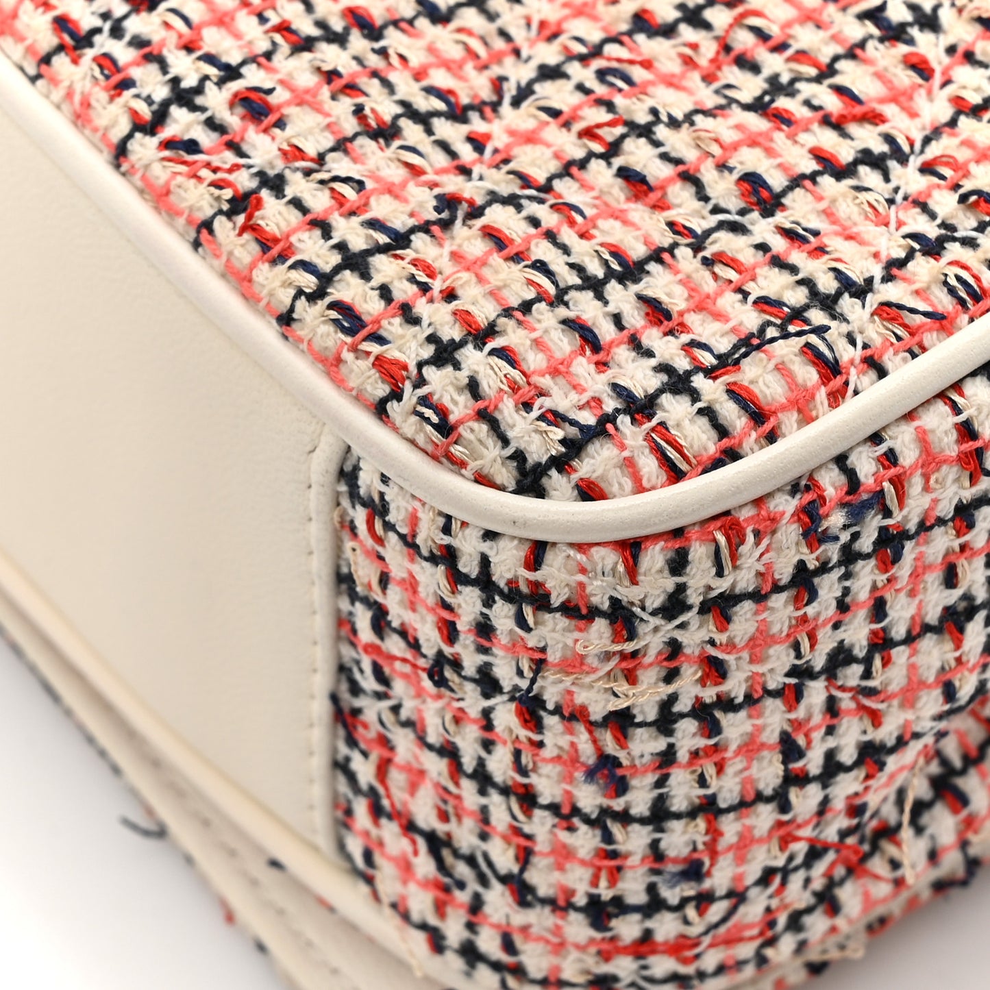 Tweed CC Mania Flap Bag Black Red White