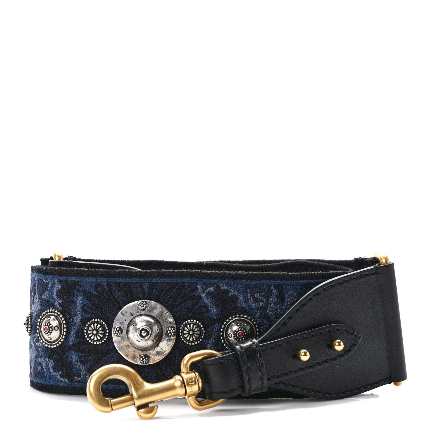 Christian Dior Canvas Embroidered Studded KaleiDiorscopic Adjustable Shoulder Strap Blue 1 of 6