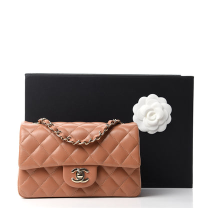 Chanel Lambskin Quilted Mini Rectangular Flap Brown 11 of 11