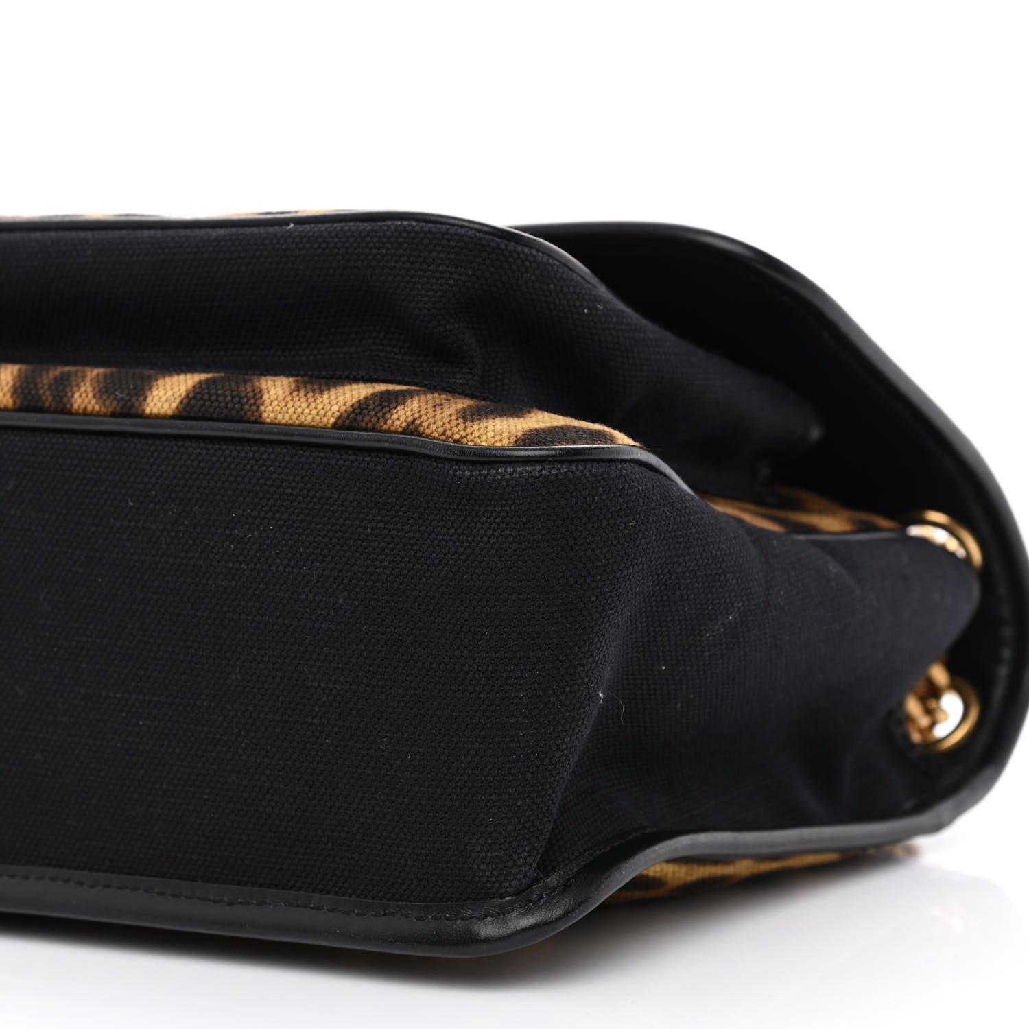 Saint Laurent Smooth Calfskin Canvas Leopard Print Medium Niki Chain Satchel Light Natural 10 of 10