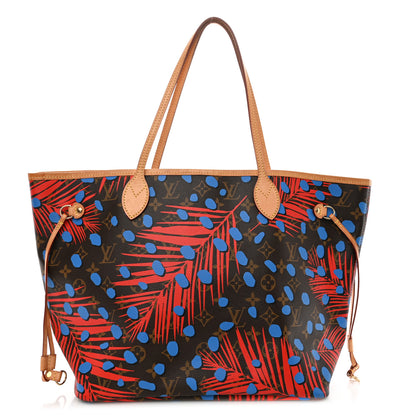 Louis Vuitton Monogram Jungle Dots Neo Neverfull MM Coquelicot Denim 1 of 12