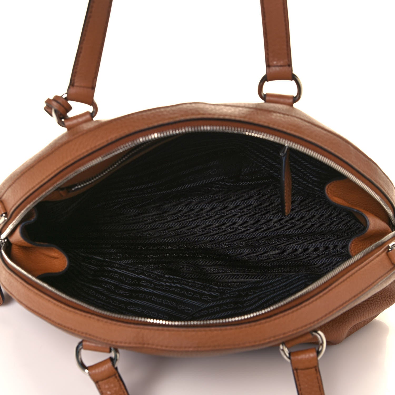 Prada Vitello Daino Dome Satchel Cuoio 5 of 14