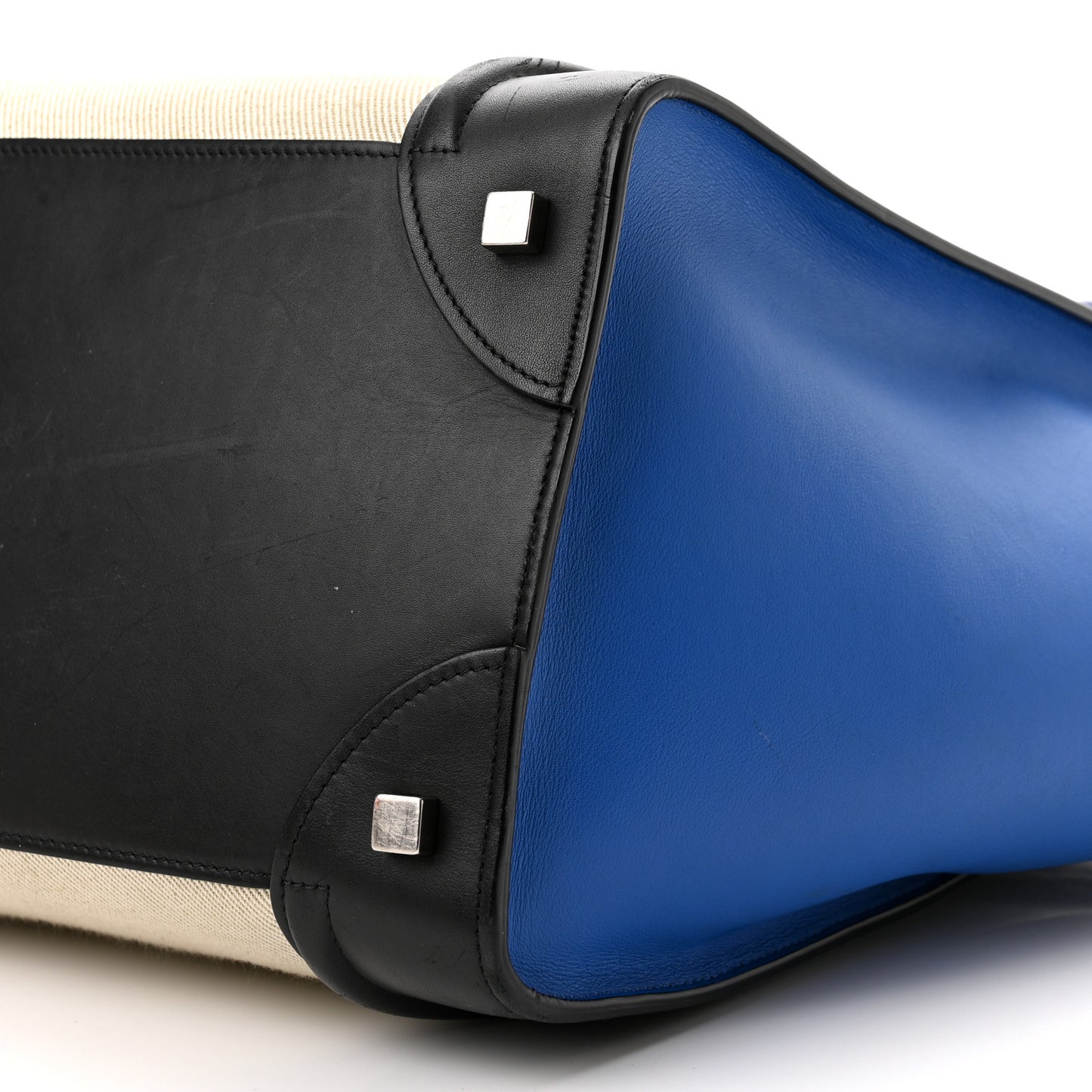 Canvas Smooth Calfskin Mini Tri-Color Luggage Indigo