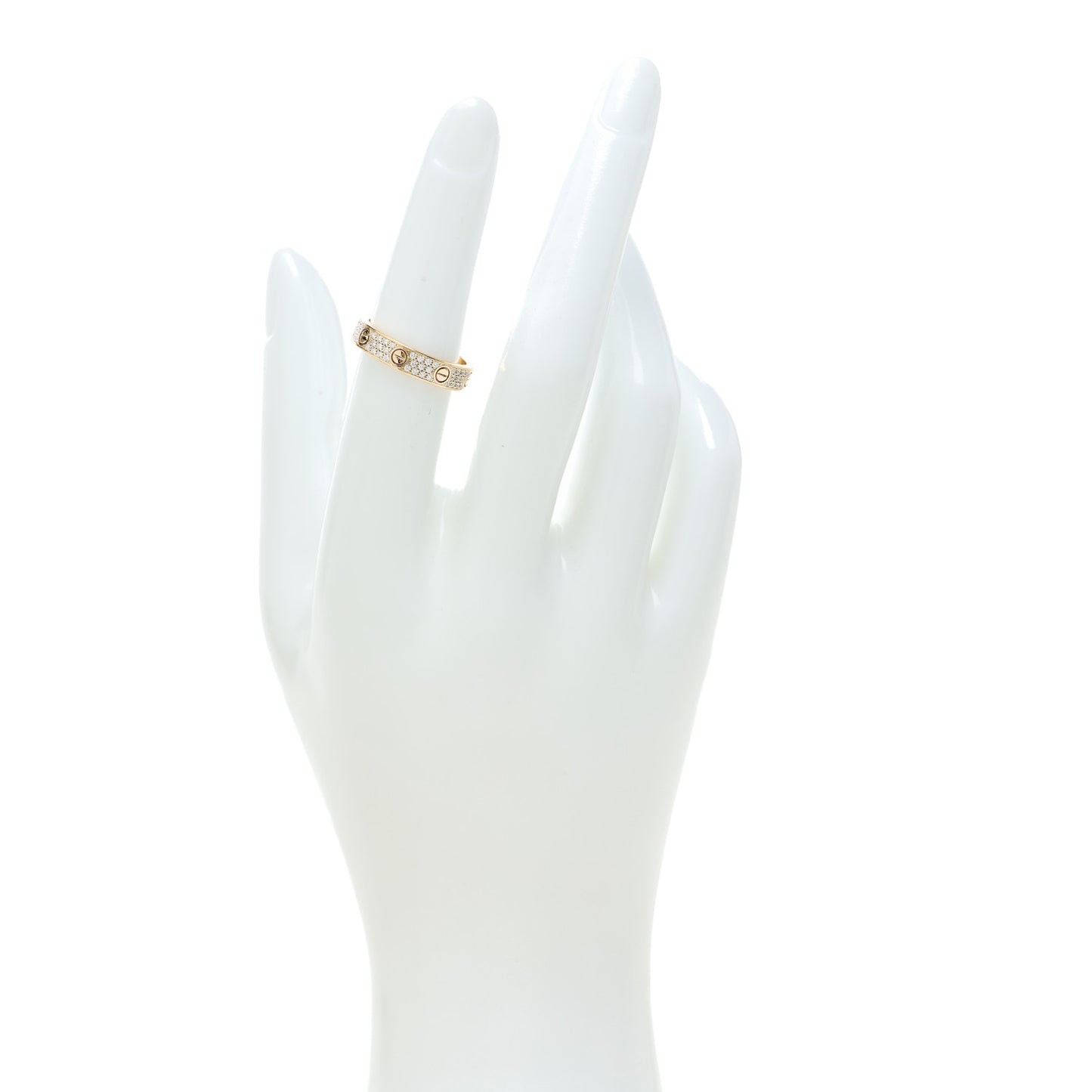 18K Yellow Gold Diamond 4mm LOVE Wedding Paved Band Ring 51 5.75