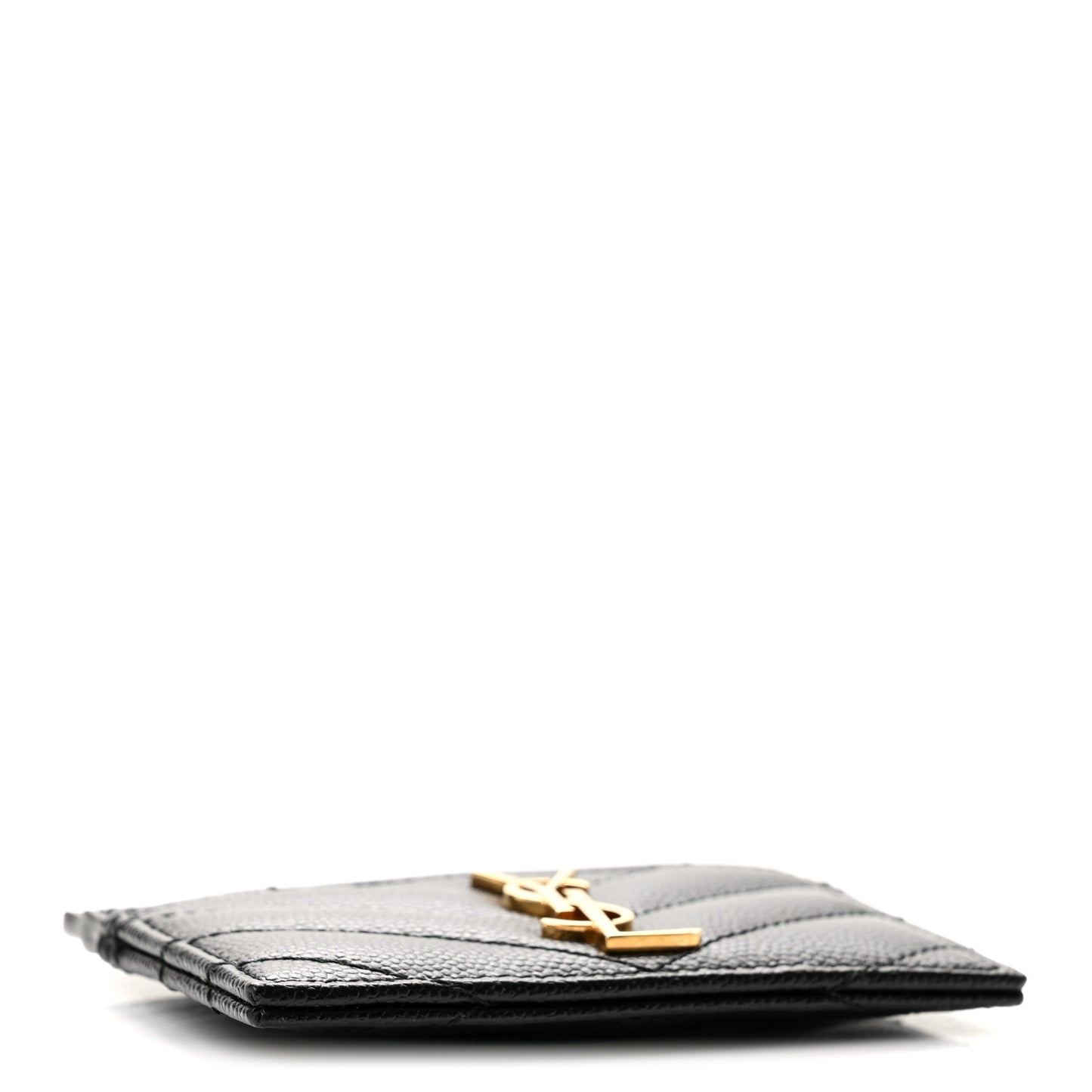 Grain De Poudre Matelasse Chevron Cassandre Credit Card Case Black