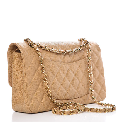 Chanel Caviar Quilted Medium Double Flap Beige 4 of 9