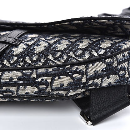 Christian Dior Oblique Mens Saddle Bag Blue 10 of 10