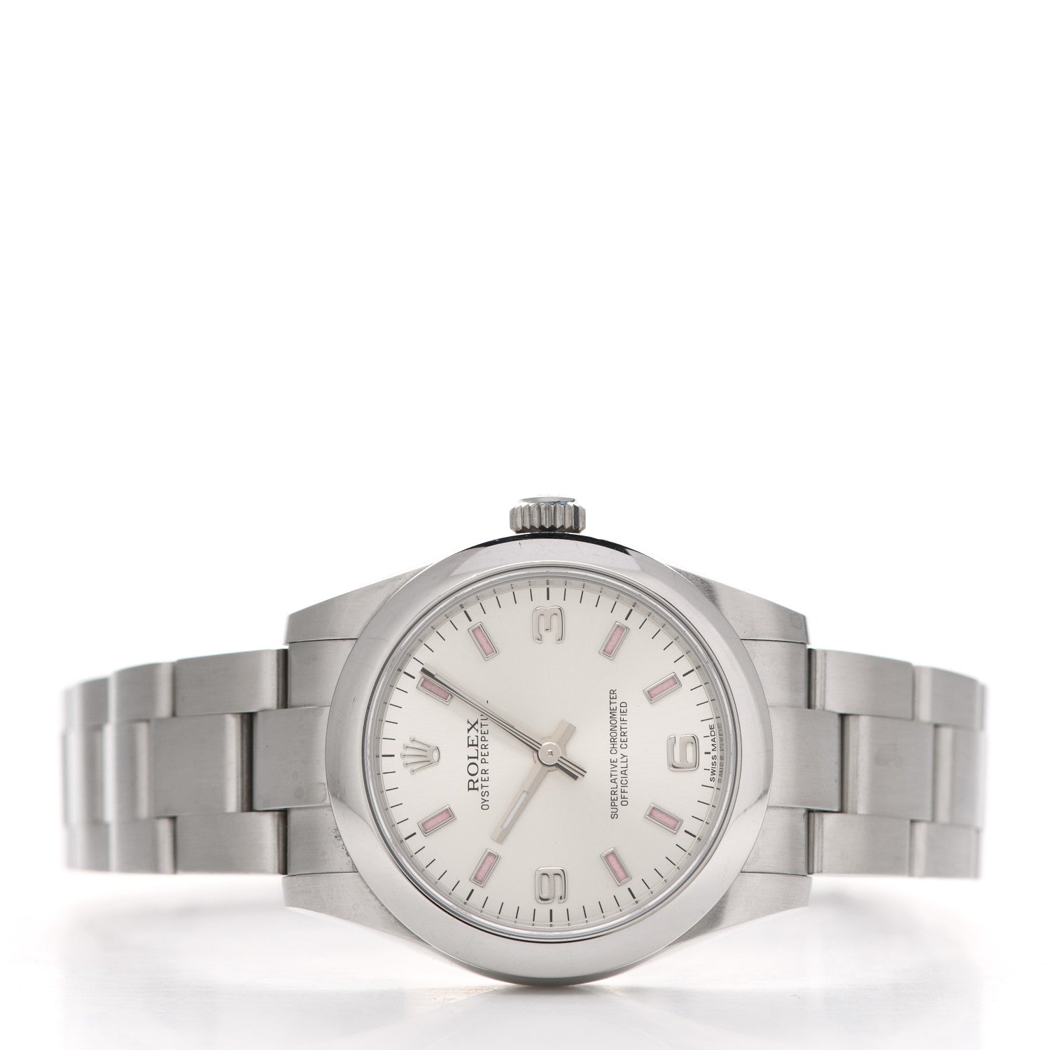 Rolex Stainless Steel 31mm Oyster Perpetual Watch Pink Index 177200 2 of 5