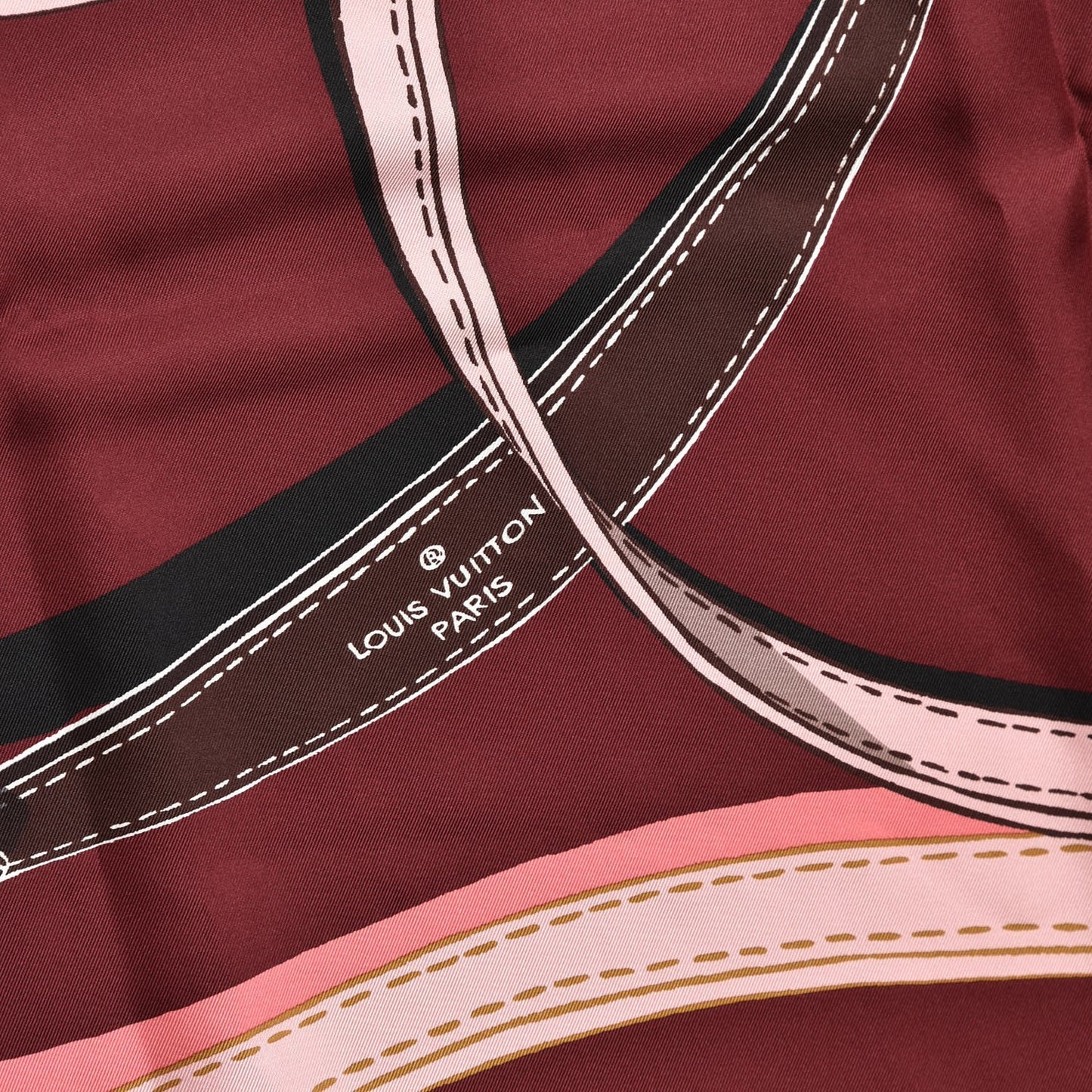 Silk Square Handle Me Scarf Burgundy