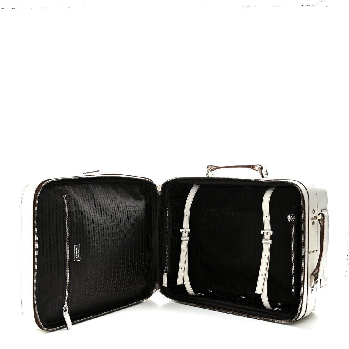 Prada Saffiano Travel Trolley Luggage White 5 of 14