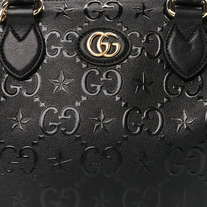 Gucci Wonka Grain Calfskin GG Monogram Star Embossed GG Top Handle Bag Black 9 of 11