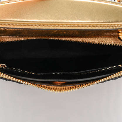 Fendi Lambskin Waves Small DotCom Click Chain Satchel Gold Black 5 of 6