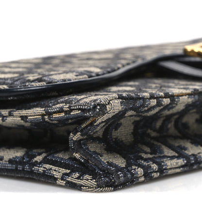 Christian Dior Oblique Saddle Chain Pouch Blue 8 of 9