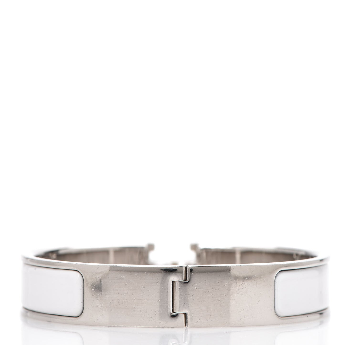 Enamel Narrow Clic Clac H Bracelet White