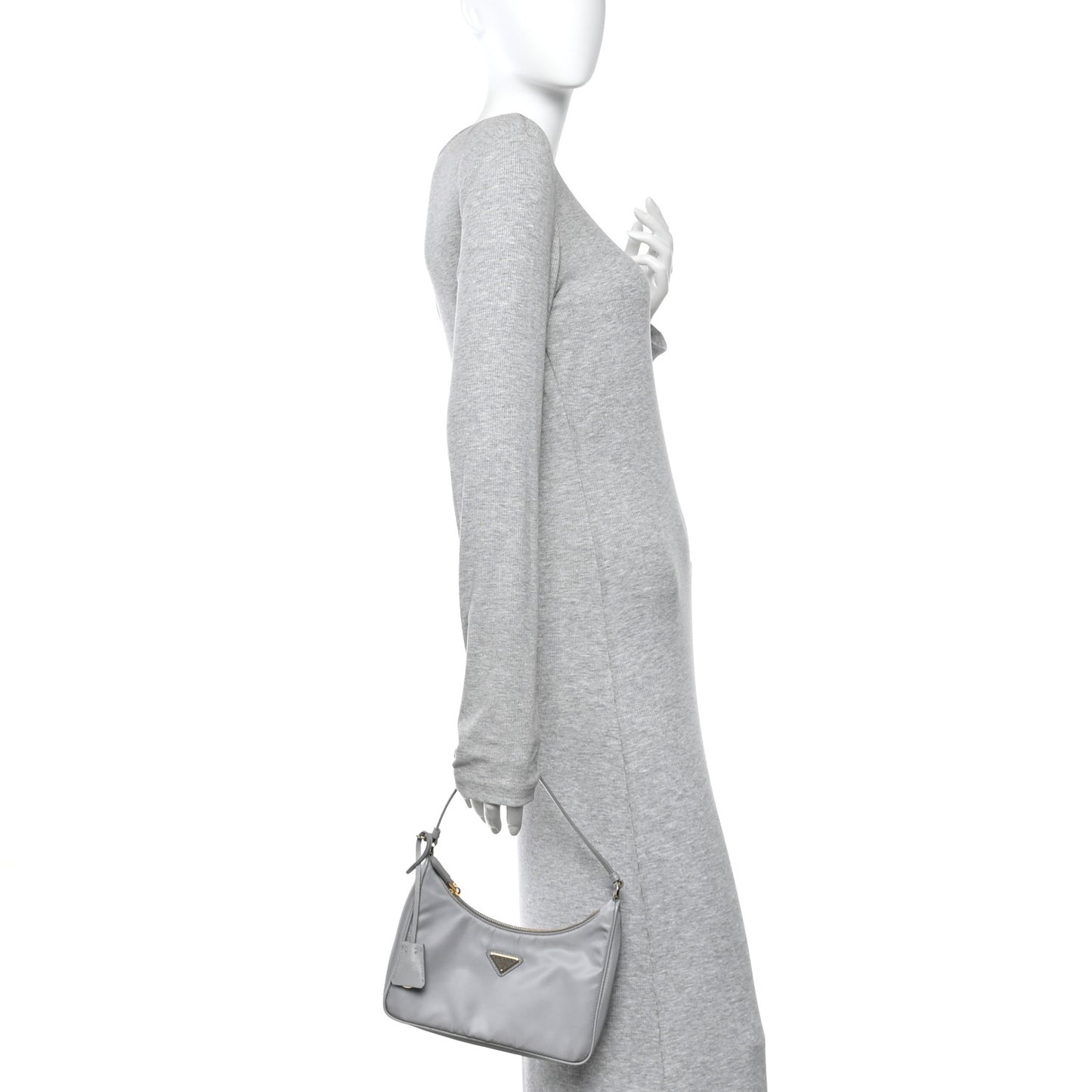 Re-Nylon Saffiano Mini Re-Edition 2005 Bag Cloudy