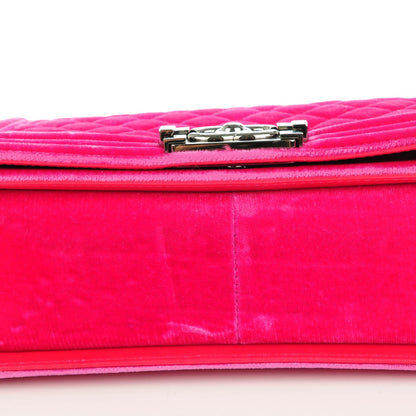 Chanel Velvet Quilted Medium Boy Flap Fuchsia 5 of 8