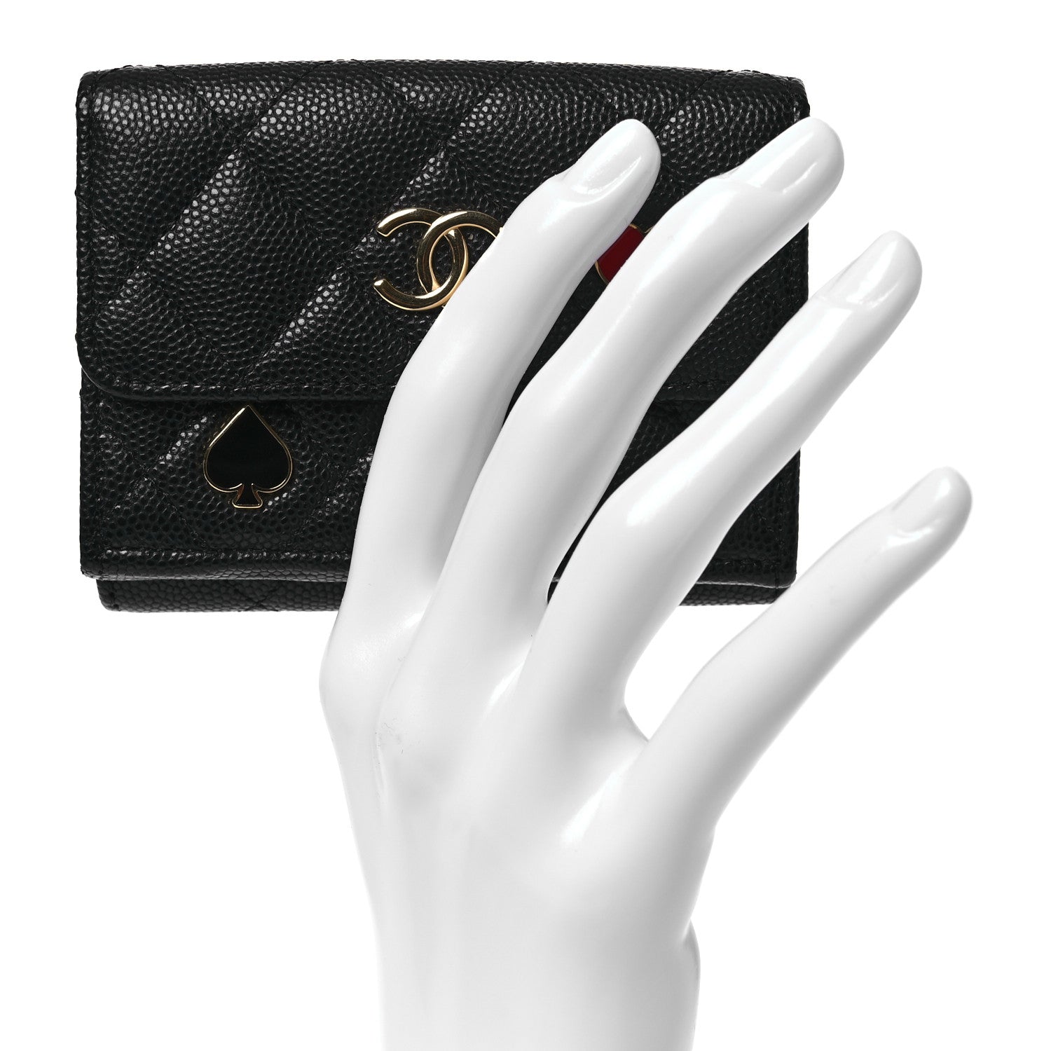 Chanel Caviar Quilted Enamel Coco Casino Double Flap Wallet Black 2 of 12