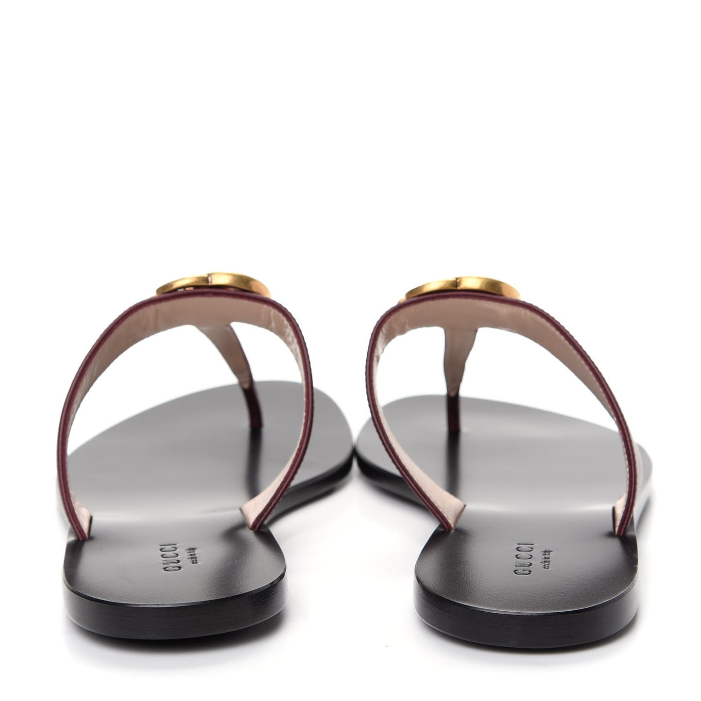 Calfskin GG Marmont Thong Sandals 37 Vintage Bordeaux