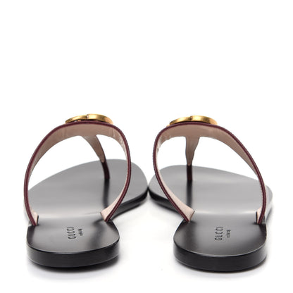 Gucci Calfskin GG Marmont Thong Sandals 37 Vintage Bordeaux 7 of 10