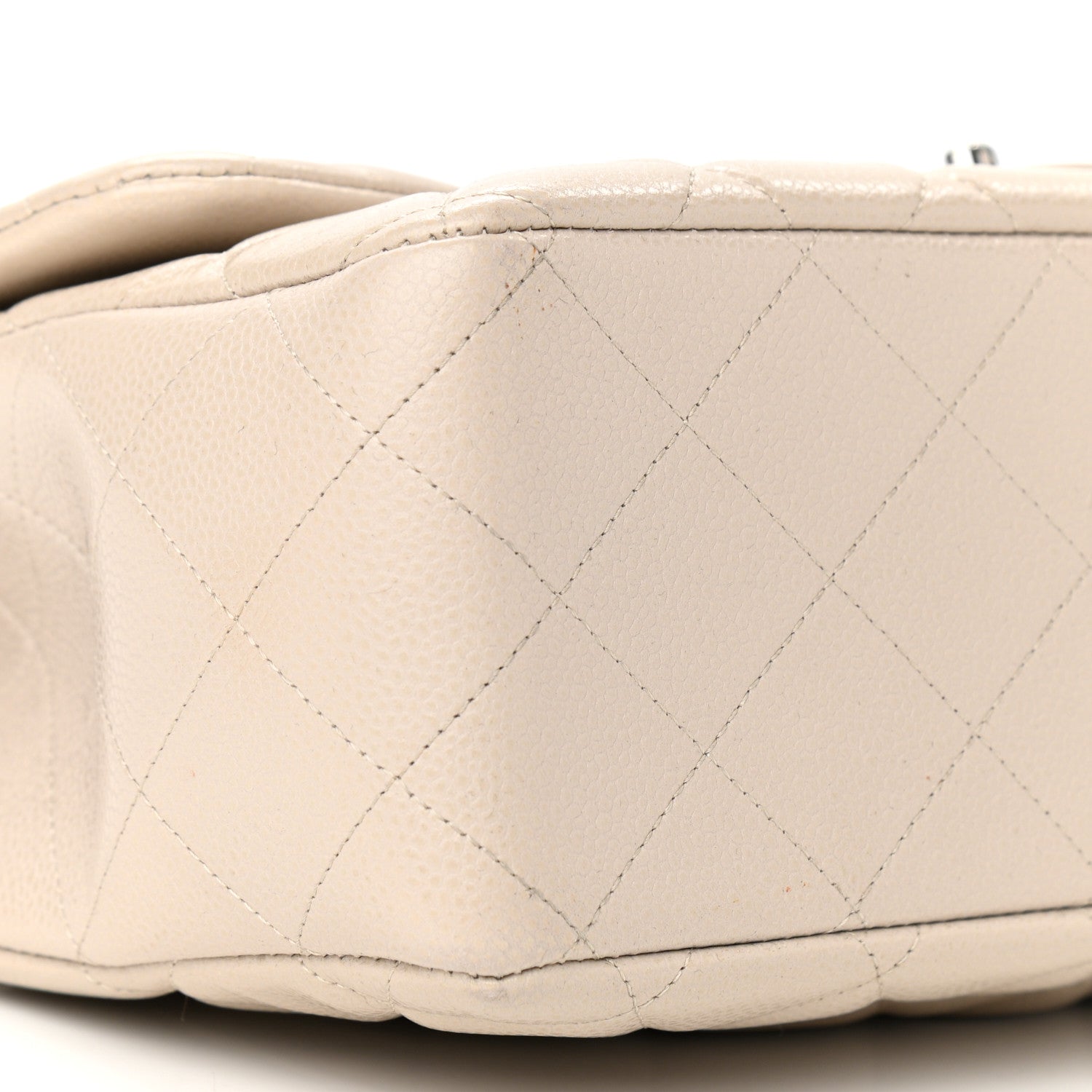Chanel Caviar Quilted Jumbo Single Flap Ecru 9 of 11
