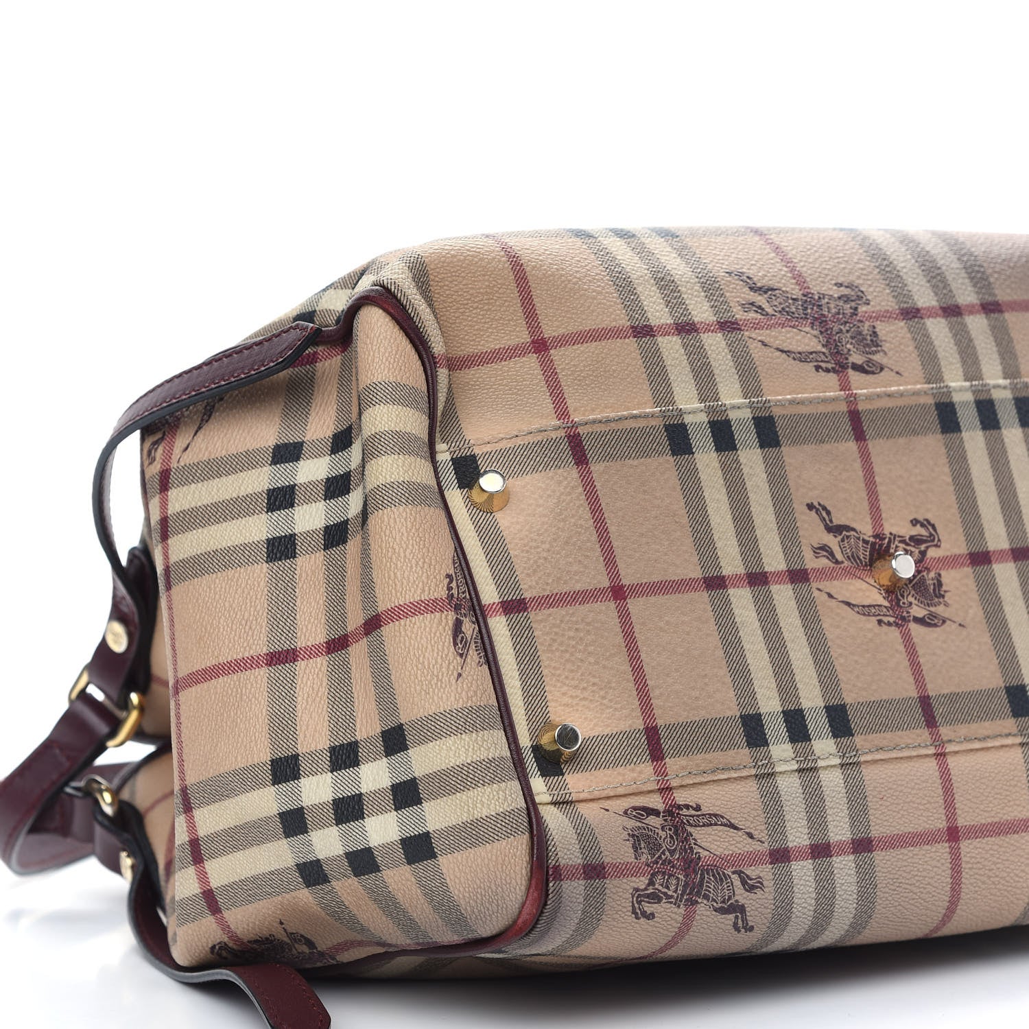 Burberry Haymarket Check Small Canterbury Tote Burgundy 8 of 16