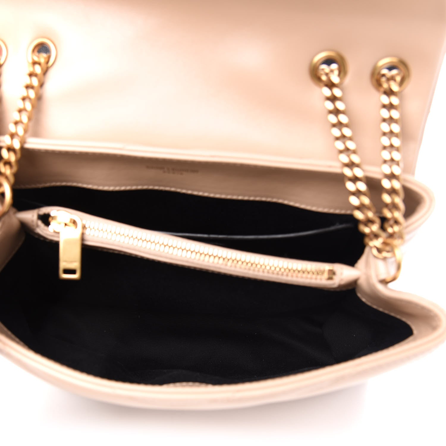 Saint Laurent Calfskin Y Quilted Monogram Small Loulou Chain Satchel Dark Beige 6 of 12