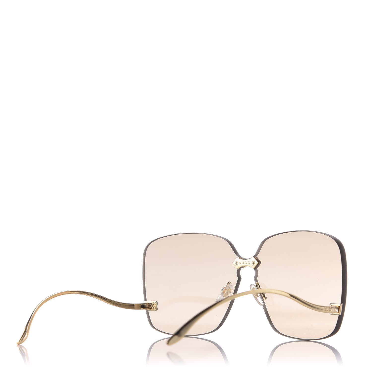 Gucci Rimless Sunglasses GG0352S Gold 4 of 10