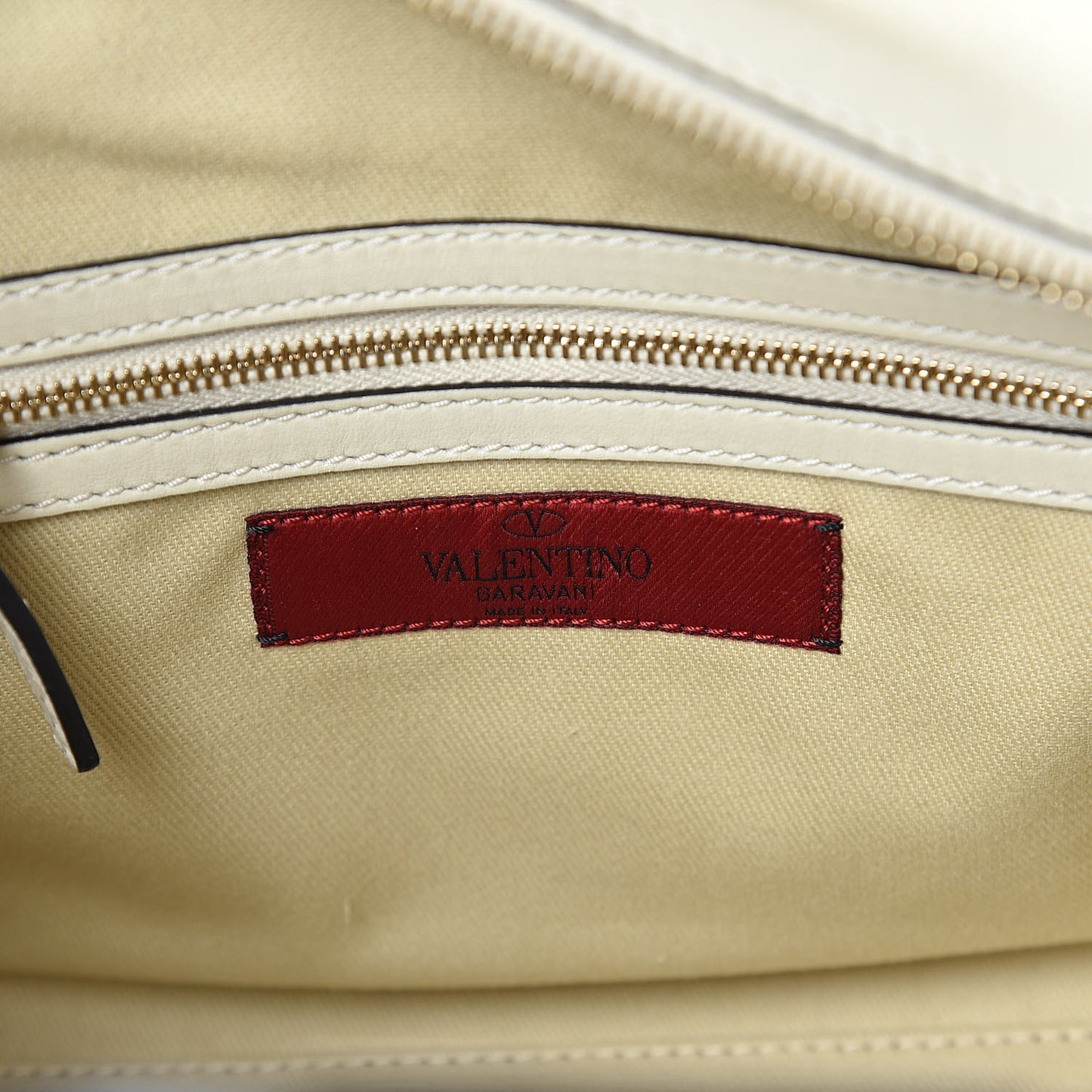 Vitello Small Rockstud Double Handle Tote Ivory
