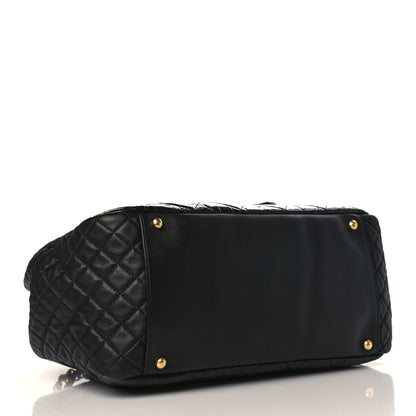Chanel Glazed Crinkled Lambskin Large East West Flap Black 3 of 8