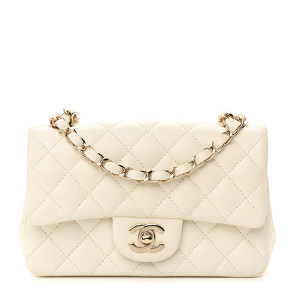 Chanel Lambskin Quilted Mini Rectangular Flap White 1 of 14