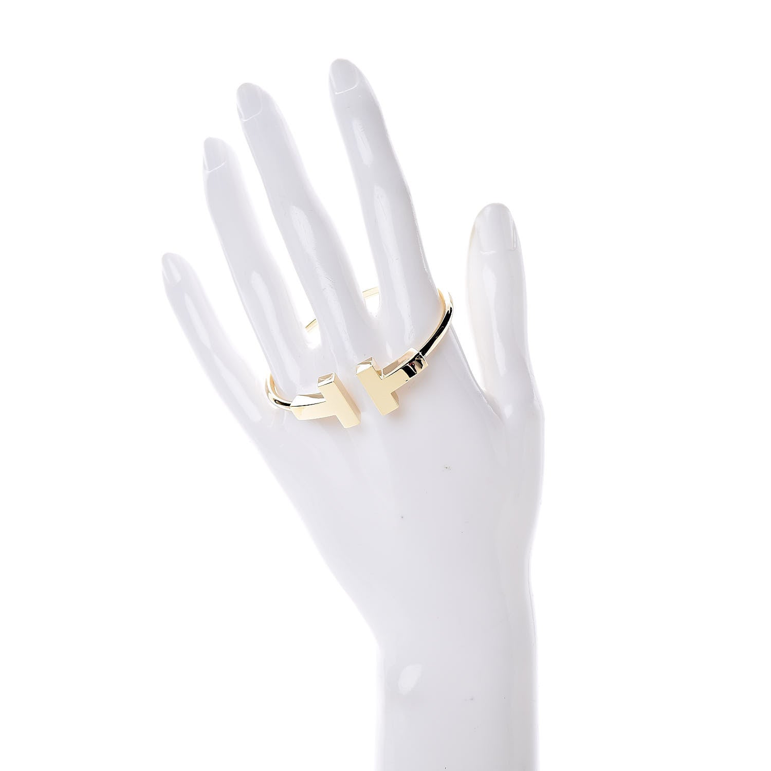 Tiffany 18K Yellow Gold T Wide Wire Bracelet 2 of 5