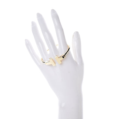 Tiffany 18K Yellow Gold T Wide Wire Bracelet 2 of 5
