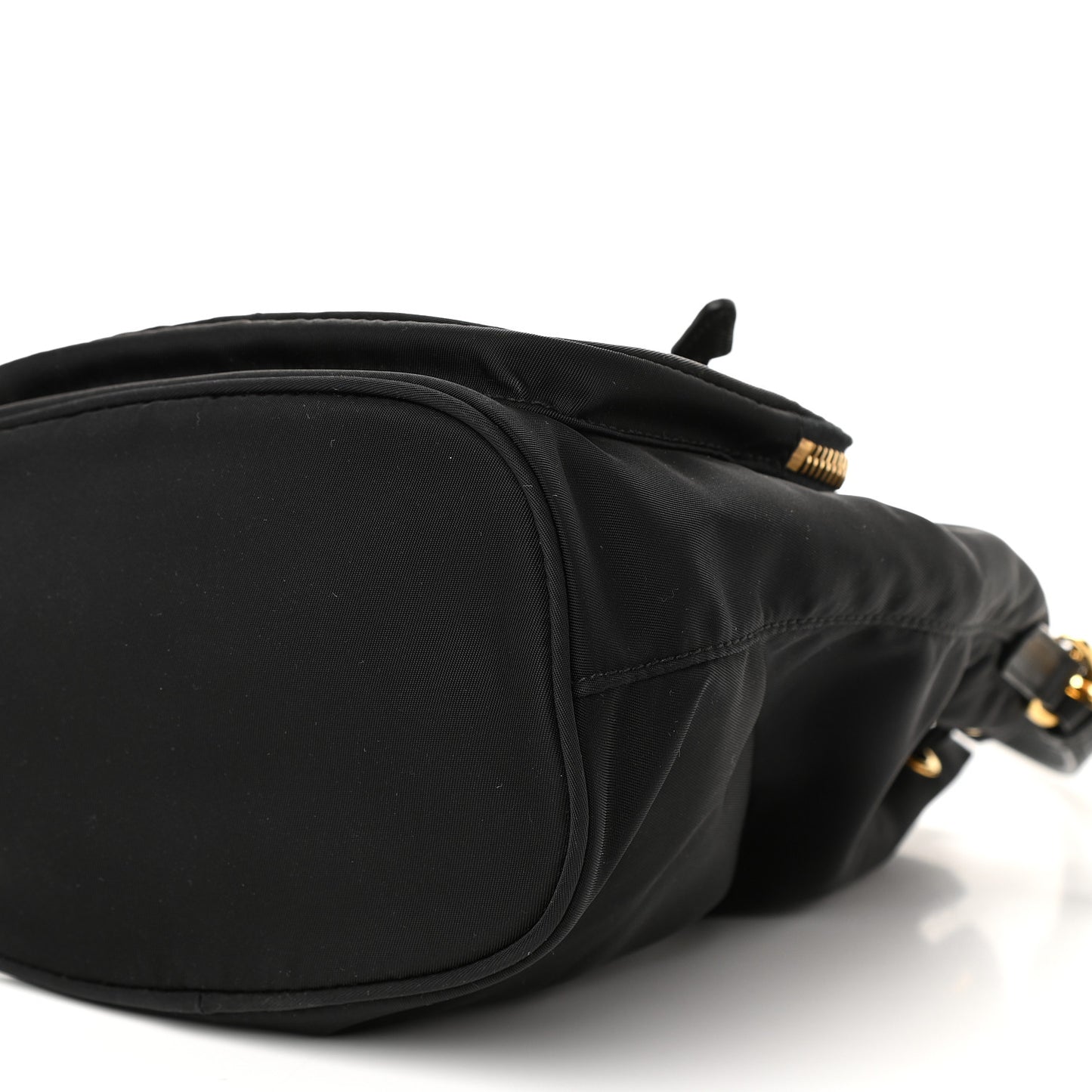 Saffiano Tessuto Nylon Mini Bucket Crossbody Bag Black