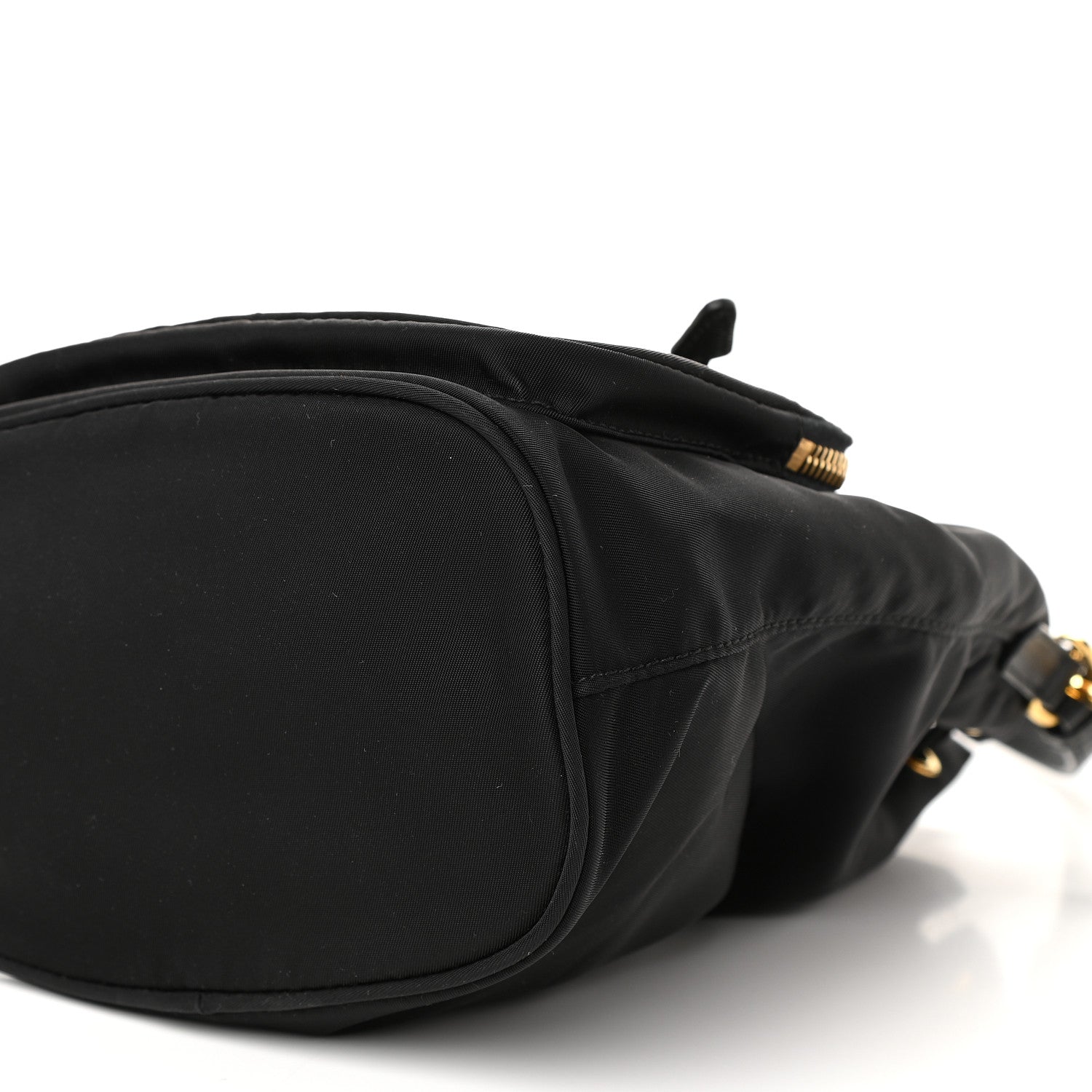 Prada Saffiano Tessuto Nylon Mini Bucket Crossbody Bag Black 9 of 9