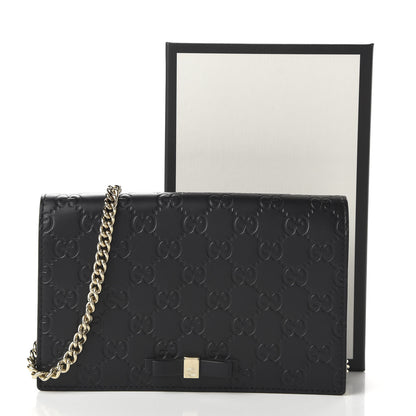 Gucci Guccissima Signature Bowy Chain Wallet Black 10 of 10