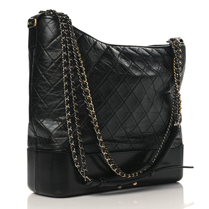 Chanel Aged Calfskin Quilted Maxi Gabrielle Hobo Black 3 of 9
