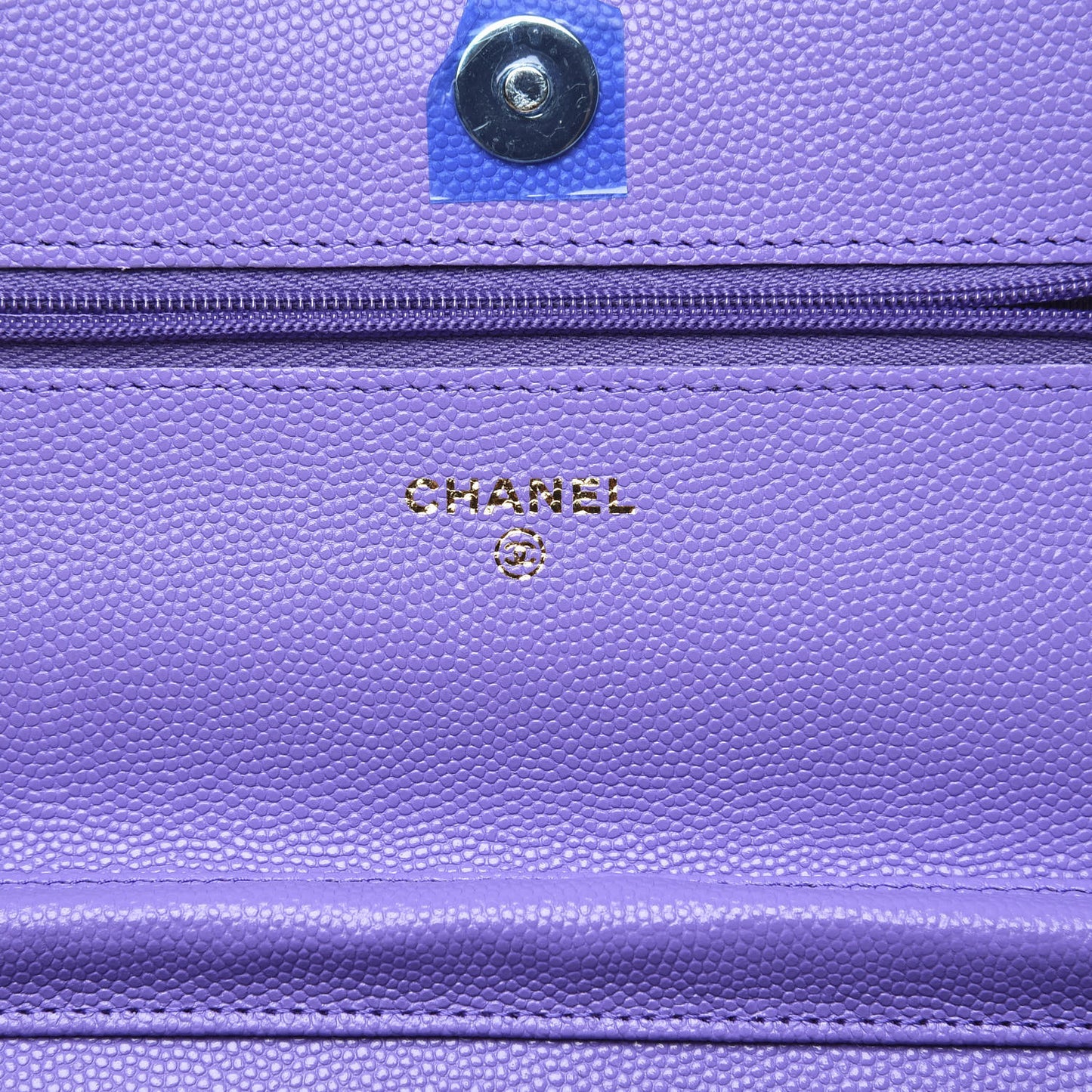 Caviar Quilted Wallet On Chain WOC Purple