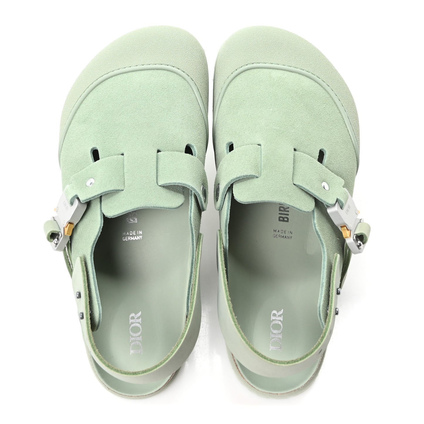 X BIRKENSTOCK Suede Calfskin Tokio Mule 41 Water Green