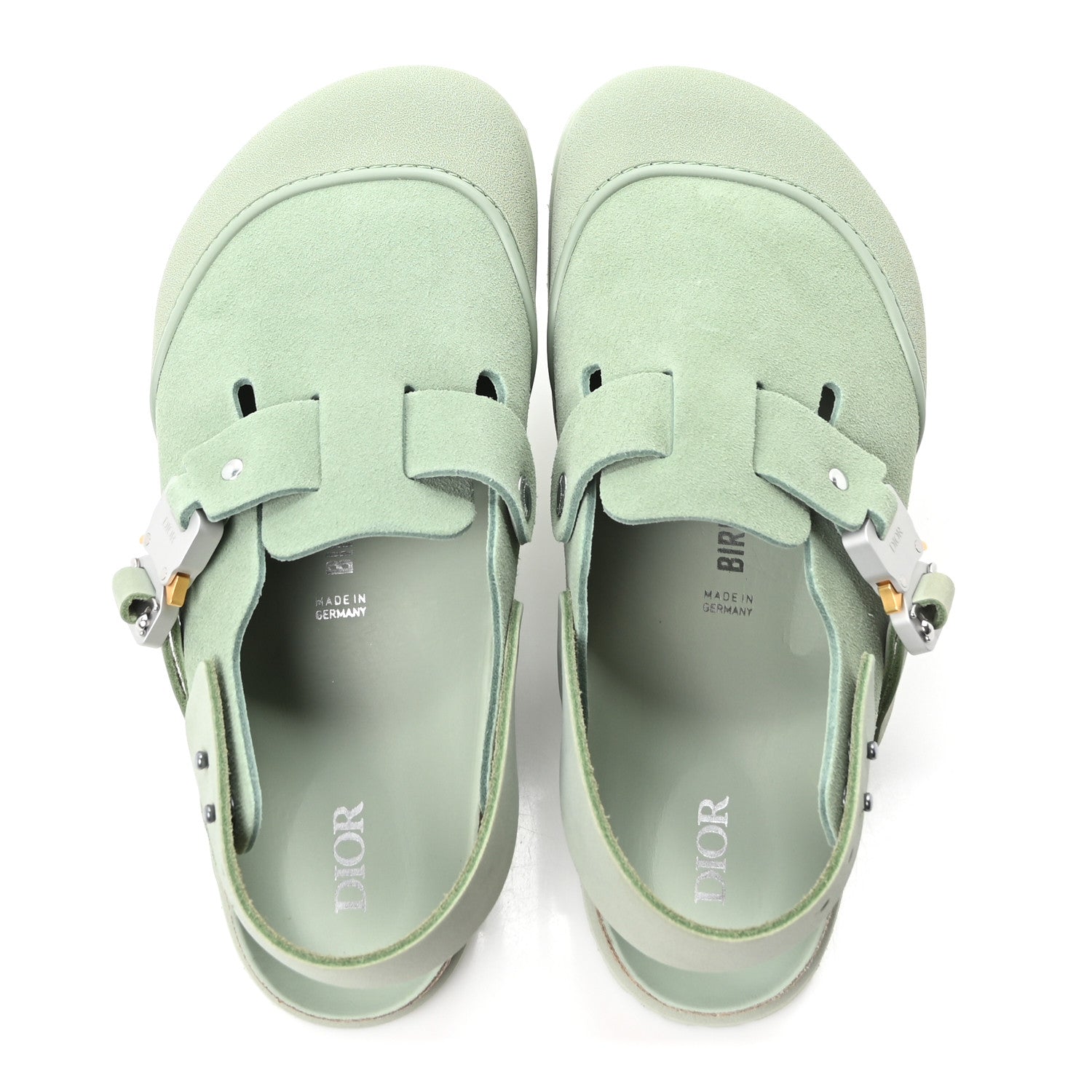 Christian Dior X BIRKENSTOCK Suede Calfskin Tokio Mule 41 Water Green 2 of 10