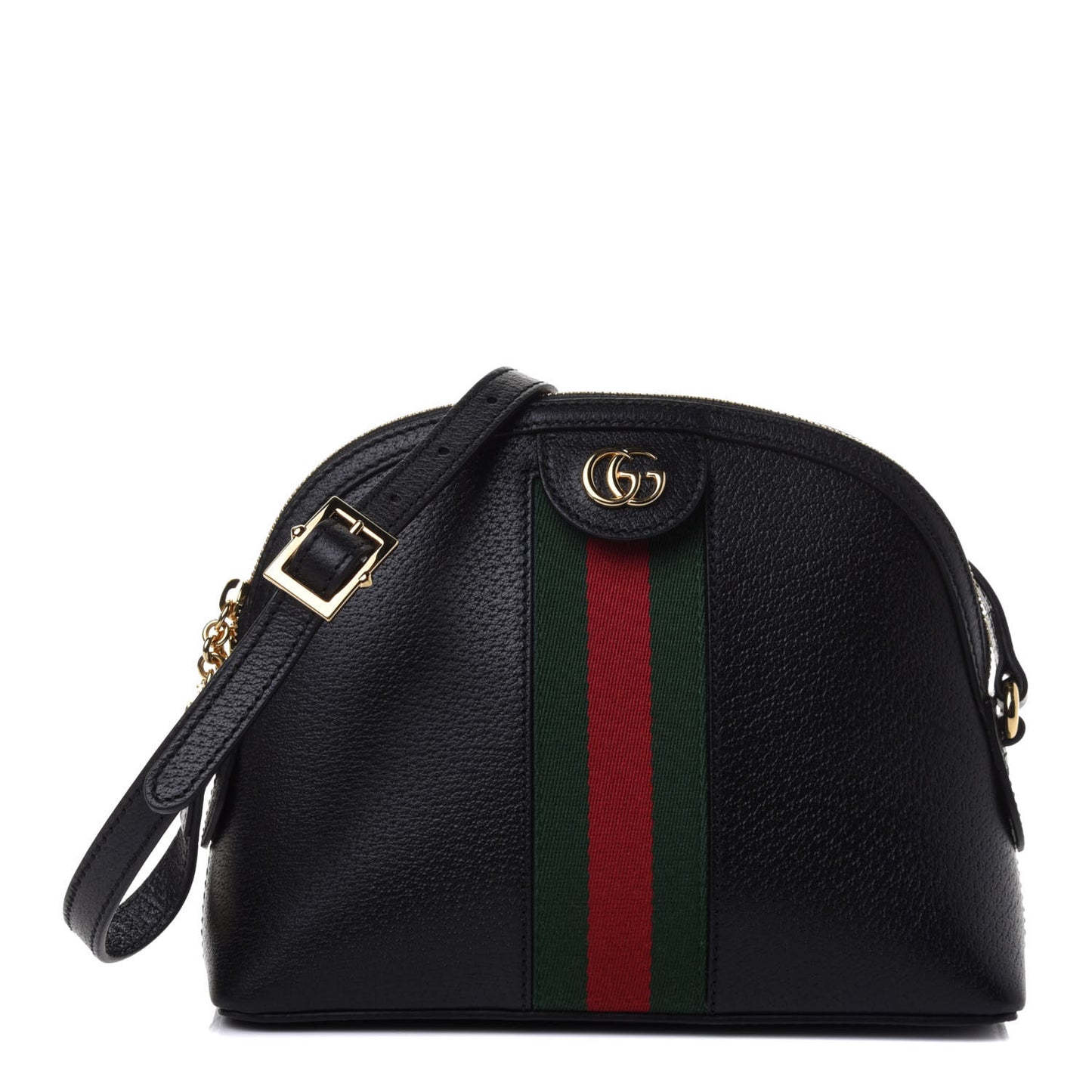 Calfskin GG Web Small Ophidia Dome Shoulder Bag Black