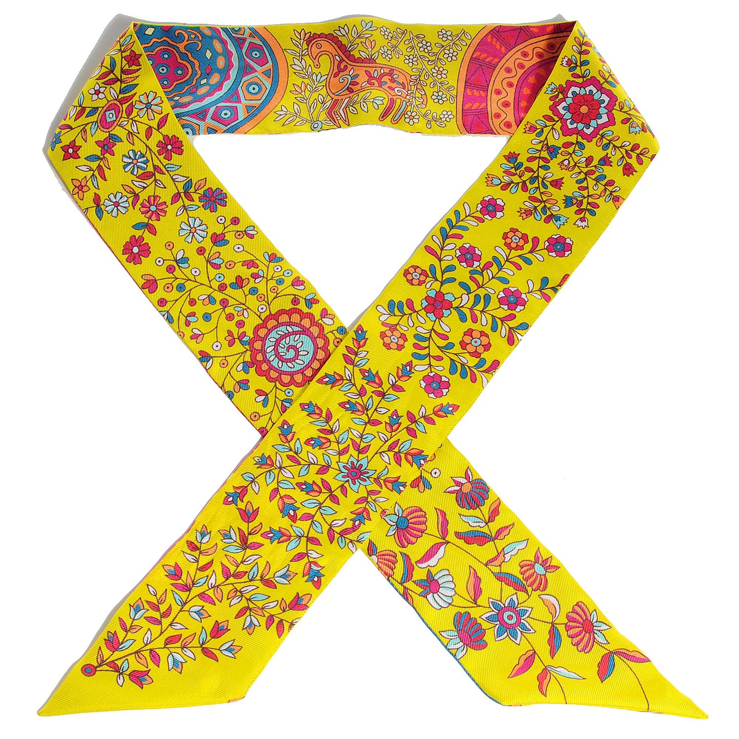 Silk L'Arbre De Vie Twilly Jaune Fluo Canard Rose